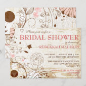 Classy  Floral Bridal Shower Kaart (Voorkant / Achterkant)