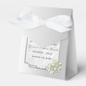 Classy Floral Gem, Zilveren ingelijste bruiloft Bedankdoosjes (Voorkant Zijde)