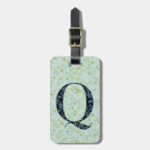 Classy Floral Monogrammed Letter Q acqua Bagagelabel (Voorkant verticaal)