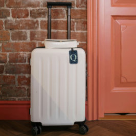 Classy Floral Monogrammed Letter Q blauw Bagagelabel