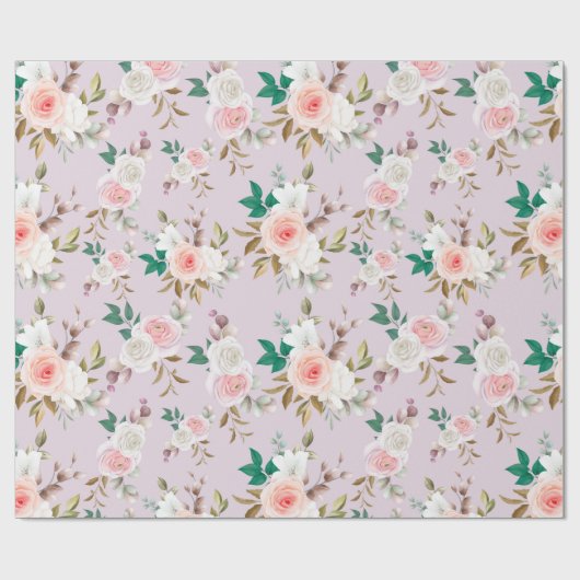 Classy Floral Pattern Cadeaupapier (Vlak)