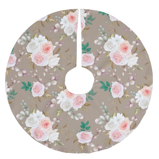Classy Floral Pattern Kerstboom Rok (Voorkant)