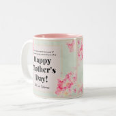 Classy Floral roze en groene Moederdag Tweekleurige Koffiemok (Voorkant links)