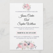 Classy Floral Wedding Invitation elegant card (Devant)