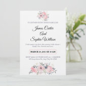 Classy Floral Wedding Invitation elegant card Kaart (Staand voorkant)