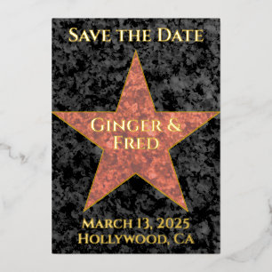 Classy Folie Hollywood Star Save the Date Uitnodiging