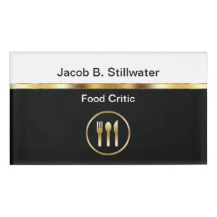 Classy Food Critic Naam Tag Badge