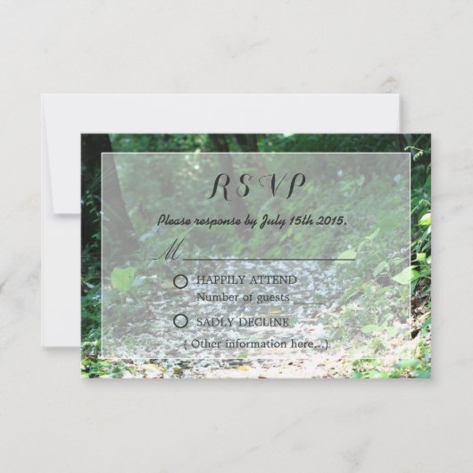 Classy Forest Petal Path Wedding RSVP (Voorkant)