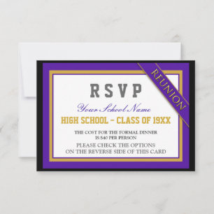 Classy Formal Class Reunion RSVP Kaartje