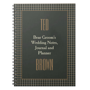 Classy Framed Beer Groom's Gay Wedding Notebook Notitieboek