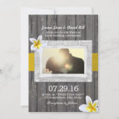 Classy Frangipani Flower Custom Photo Wedding Kaart (Voorkant)