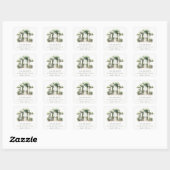 Classy Frans Tuin Landschap Waterverf Adres Vierkante Sticker (Vel)