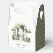 Classy Frans Tuin Landschap Waterverf Bruiloft Bedankdoosjes (Geopend)