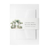 Classy Frans Tuin Landschap Waterverf Bruiloft Uitnodigingen Wikkel (Voorkant Voorbeeld)