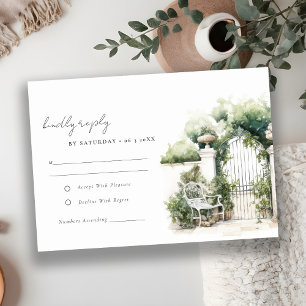 Classy Franse tuin landschap bruiloft detail RSVP Kaartje