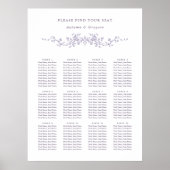 Classy French Lavender Wedding Seating Chart Poster (Voorkant)