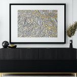 Classy Funky Gold Wavy Swirls Art Motif<br><div class="desc">Belle couleur contemporaine blanche, claire, moyenne et gris foncé, et véritable feuille d'or couleur rétro ondes géométriques abstraites et tourbillonne motif. Elégant, élégant et éclectique design minimaliste pour le décorateur artistique, le décorateur artistique, le populaire branché, le style rétro vintage ou l'abstrait amateur de motifs géométriques numériques. Associez ce design...</div>