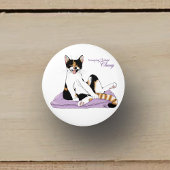 Classy Funny Calico Cat Paarse Keramische Knop