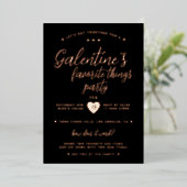 Classy Galentine's Favorite Things Party  Folie Uitnodiging (Staand Voorkant)