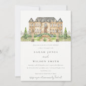 Classy Garden Chateau Manor Couples Shower Invite Bedankkaart (Voorkant)