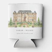 Classy Garden Chateau Manor Waterverf Wedding Blikjeskoeler (Voorkant)