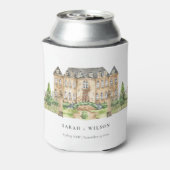 Classy Garden Chateau Manor Waterverf Wedding Blikjeskoeler (Blikje Achterkant)