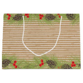 Classy Garland Wreath on Faux Brown Kraft Groot Cadeauzakje (Voorkant)