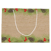 Classy Garland Wreath on Faux Brown Kraft Groot Cadeauzakje (Achterkant)