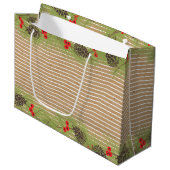 Classy Garland Wreath on Faux Brown Kraft Groot Cadeauzakje (Voorkant Gekanteld)