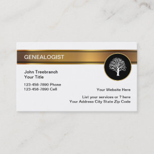 Classy Genealogist Tree Symbol Visitekaartjes