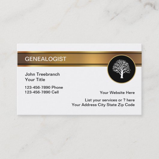 Classy Genealogist Tree Symbol Visitekaartjes (Voorkant)