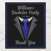 Classy Gentleman Blue Stropdas Wijn Etiket (Enkel label)