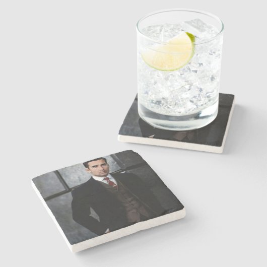 Classy Gentleman stone coaster Stenen Onderzetter (Zijkant)