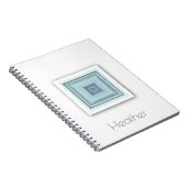 Classy Geometric Sky Blue & Paarse Grijze Vierkant Notitieboek (Rechterzijde)