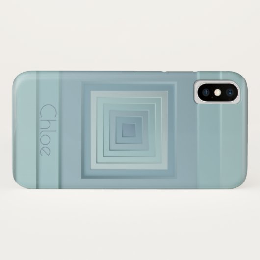 Classy Geometric Squares (lichtblauw) Case-Mate iPhone Case (Achterkant (horizontaal))