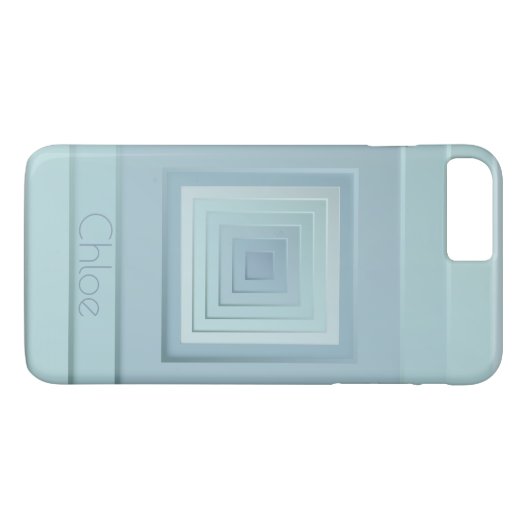 Classy Geometric Squares (lichtblauw) Case-Mate iPhone Case (Achterkant (Horizontaal))