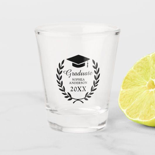 Classy Gepersonaliseerd Afstudeerder Party Laurel Shot Glas (Voorkant)