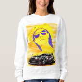 Classy Girl met zonnebrillen en T-Shirt-Mok Trui (Voorkant)