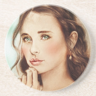 Classy Girl SandStone Onderzetter, kunst Zandsteen Onderzetter