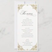 Classy Glam Gold Art Deco Wedding Menu Kaart (Voorkant)