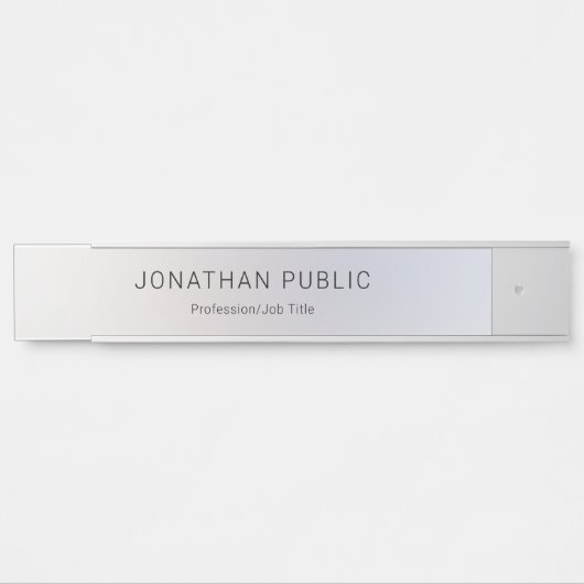 Classy Glamoureuze Silver Sjabloon Elegant Modern Deurbordje (Voorkant)