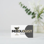 Classy Glitter Mixologist Bartender Visitekaartje (Staand voorkant)