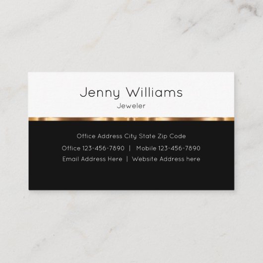 Classy Glitzy Bijouterie Cartes de visite (Dos)