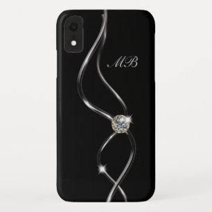 Classy Glitzy Bling Dames Monogram iPhone XR Hoesje