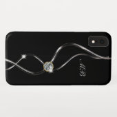 Classy Glitzy Bling Dames Monogram Case-Mate iPhone Case (Achterkant (horizontaal))