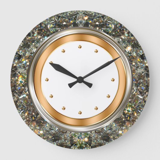 Classy Glitzy Bling Style Wall Grote Klok (Voorkant)