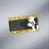 Classy Glitzy Mode Visitekaartje magneten (Voorbeeld)