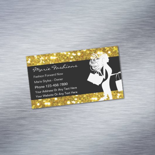 Classy Glitzy Mode Visitekaartje magneten (Voorbeeld)