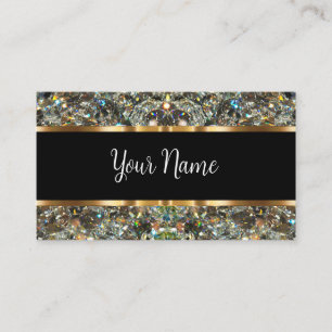 Classy Glitzy Monogram Editable Visitekaartjes