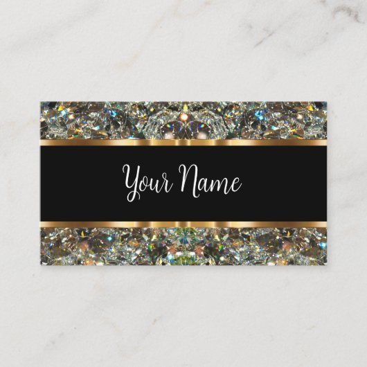 Classy Glitzy Monogram Editable Visitekaartjes (Voorkant)